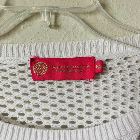 Macbeth White Large Open Knit Sweater - Picture 2 of 3
